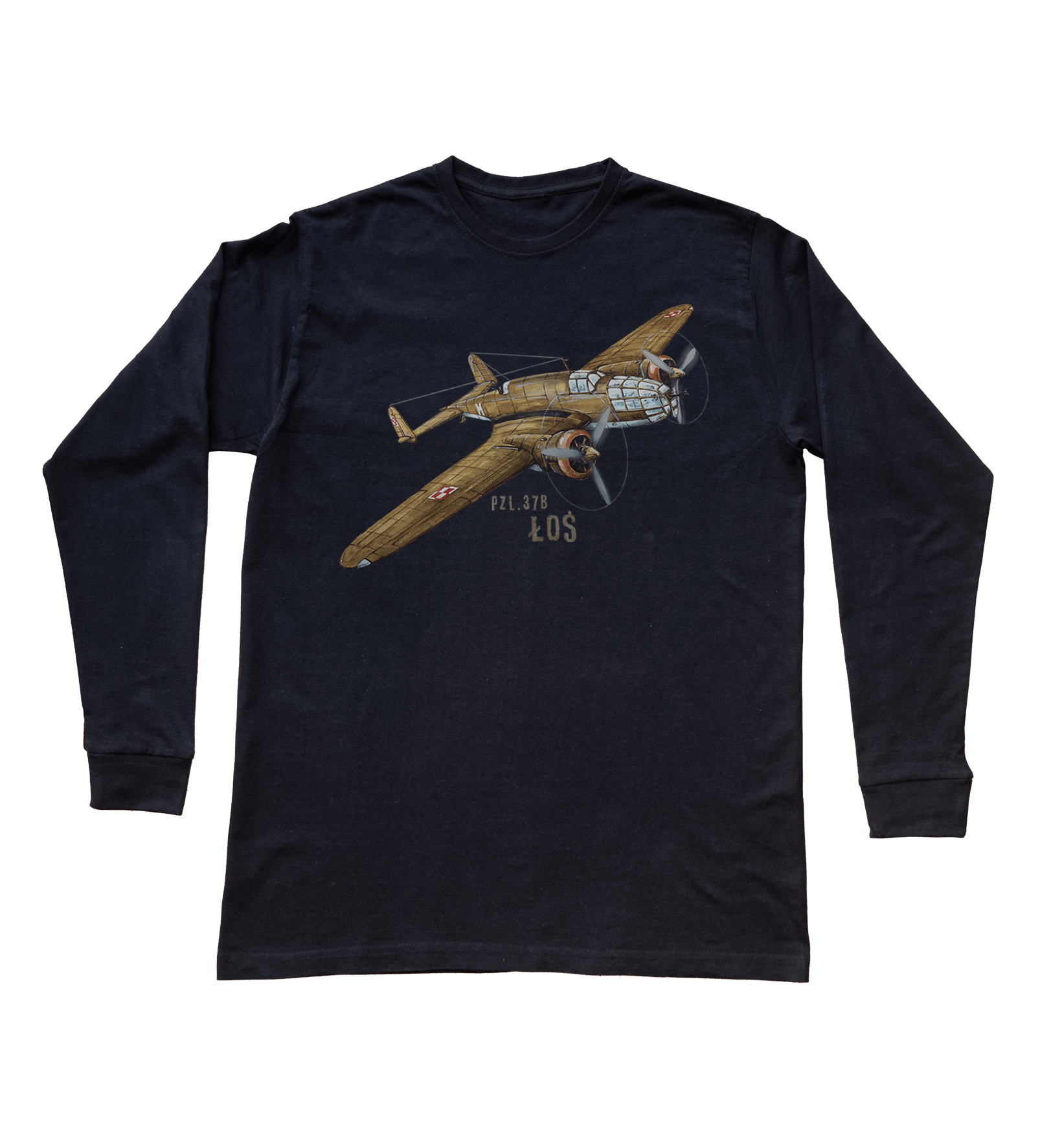 Łoś — bluzka z długim rękawem (Rozmiar: XXL (dorosła); Kolor koszulki: czarny; Rodzaj nadruku: Łoś)