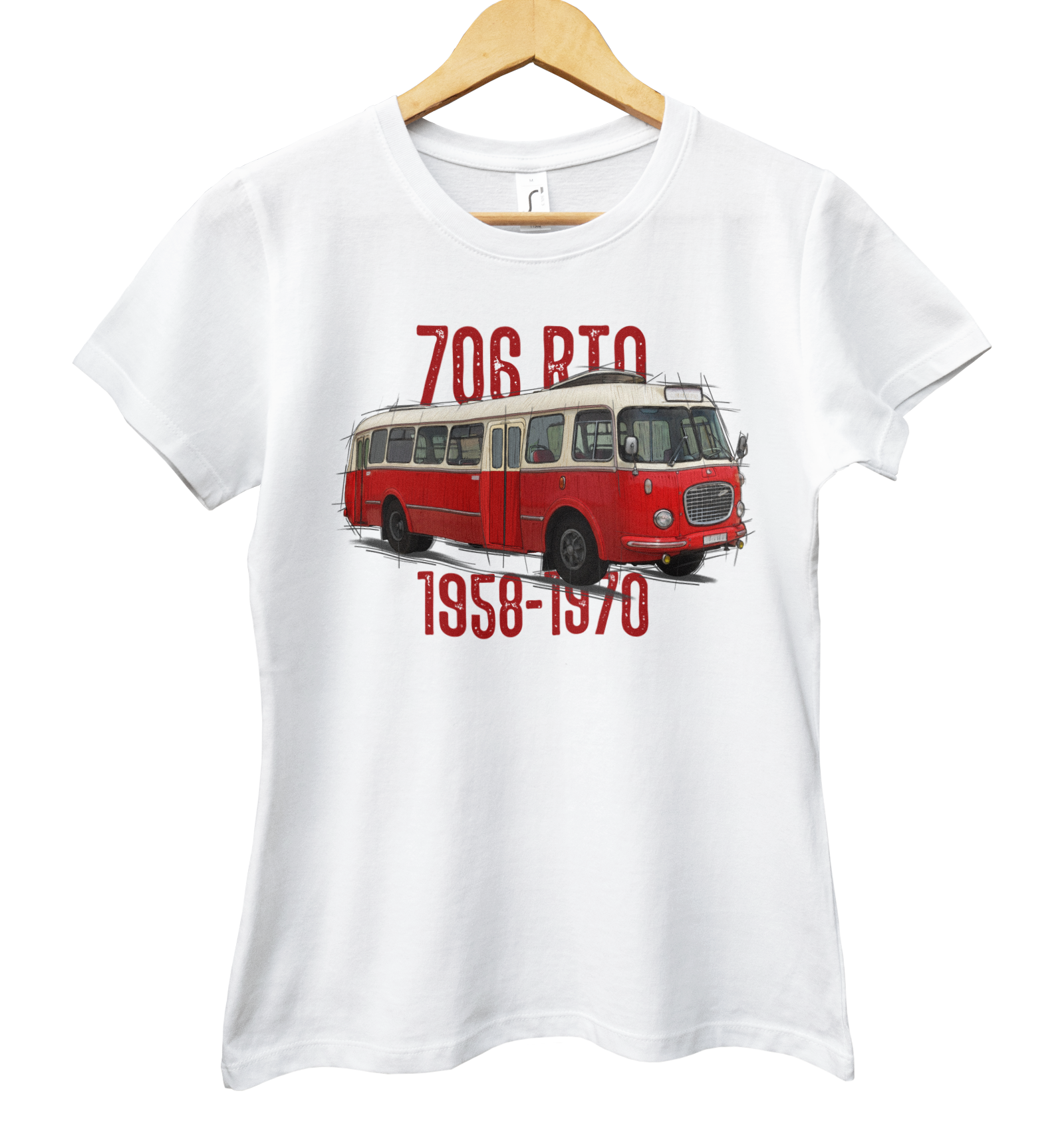 Škoda 706 RTO — koszulka (Kolor koszulki: biały; Rozmiar: S (damska); Rodzaj nadruku: Škoda 706 RTO)