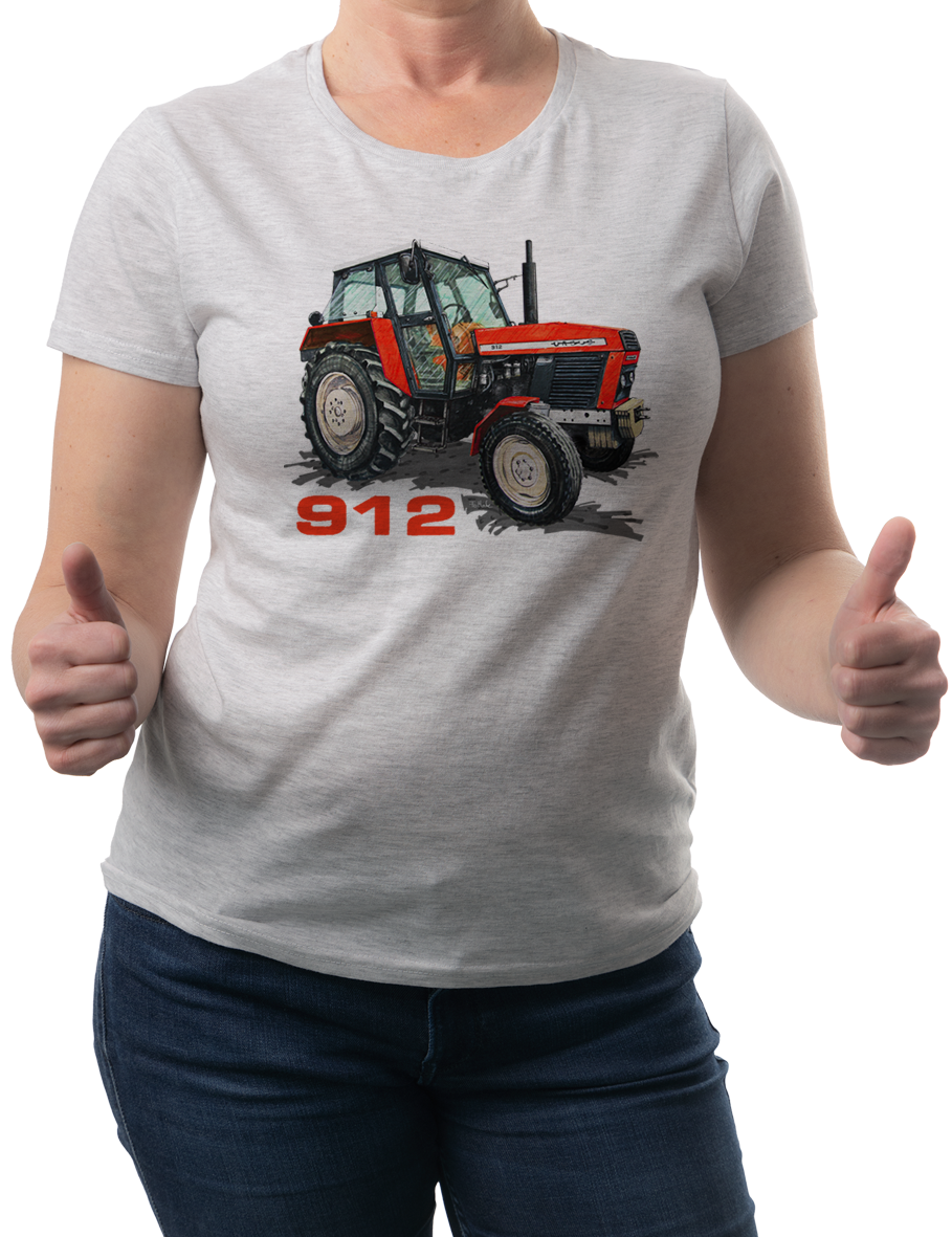 Ursus 912 — koszulka (Kolor koszulki: jasnoszary melanż; Rozmiar: S (damska); Rodzaj nadruku: Ursus 912)