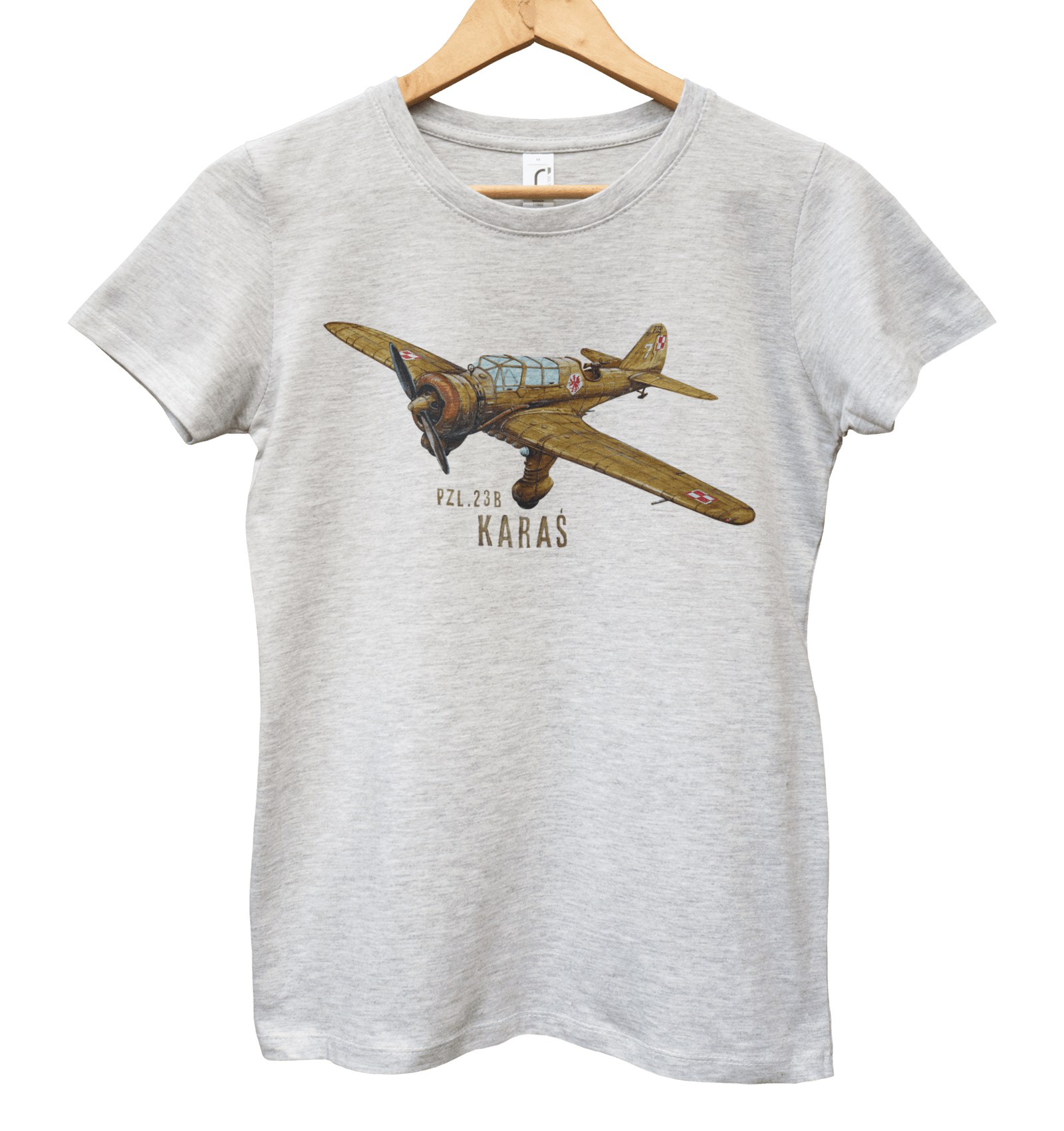 Karaś — koszulka (Kolor koszulki: jasnoszary melanż; Rozmiar: XXL (damska); Rodzaj nadruku: Karaś)
