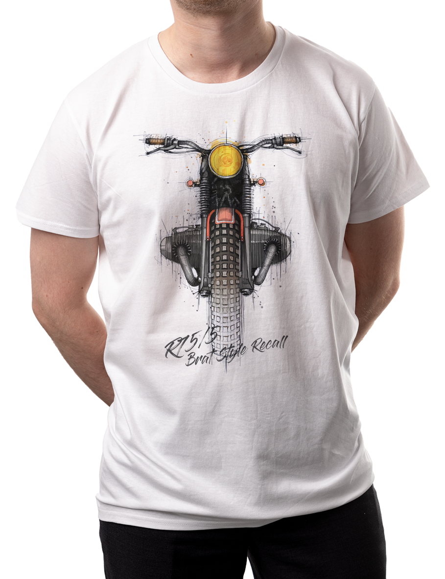 BMW R 75/5 — koszulka (Kolor koszulki: biały; Rozmiar: 4XL (męska); Rodzaj nadruku: R 75/5)