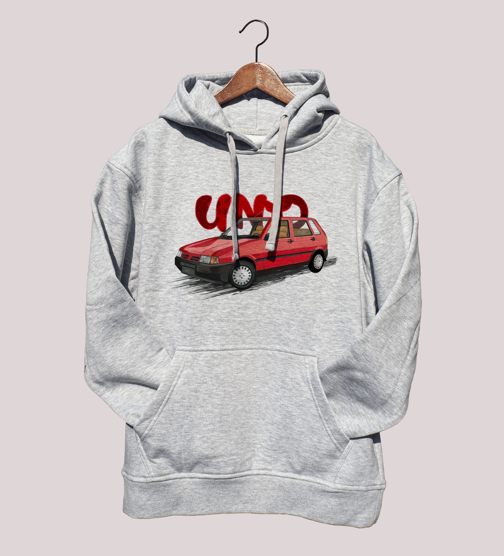 Fiat Uno — bluza (Rozmiar: 12 - 14 lat; Kolor bluzy: szary; Rodzaj nadruku: Fiat Uno)