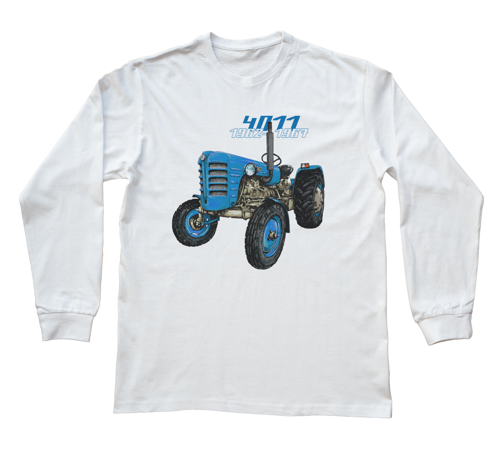 Zetor 4011 — bluzka z długim rękawem (Rozmiar: 5 - 6 lat; Kolor koszulki: biały; Rodzaj nadruku: Zetor 4011)