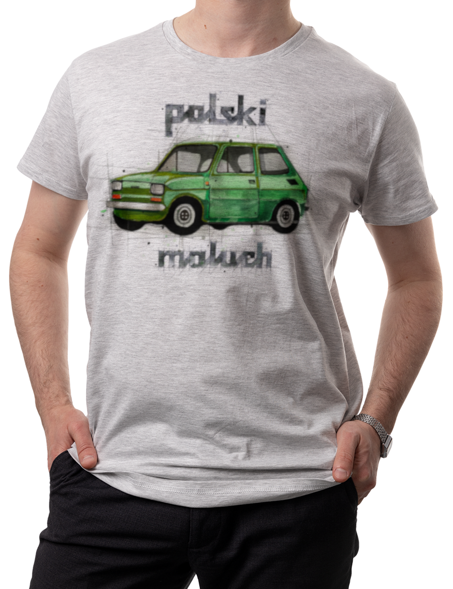 Maluch — koszulka (Kolor koszulki: jasnoszary melanż; Rozmiar: 3XL (męska); Rodzaj nadruku: Maluch)