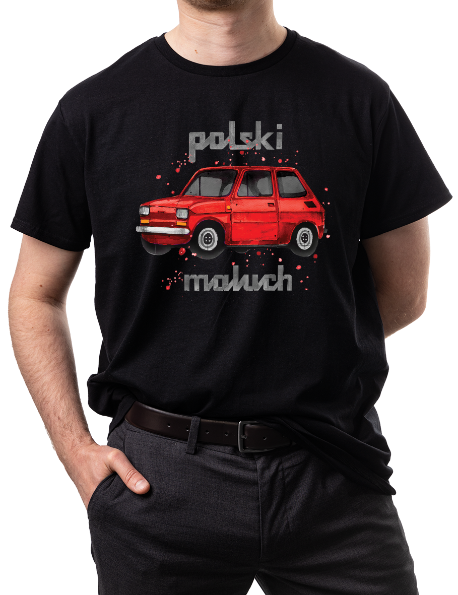 Maluch — koszulka (Kolor koszulki: czarny; Rozmiar: L (męska); Rodzaj nadruku: Maluch)