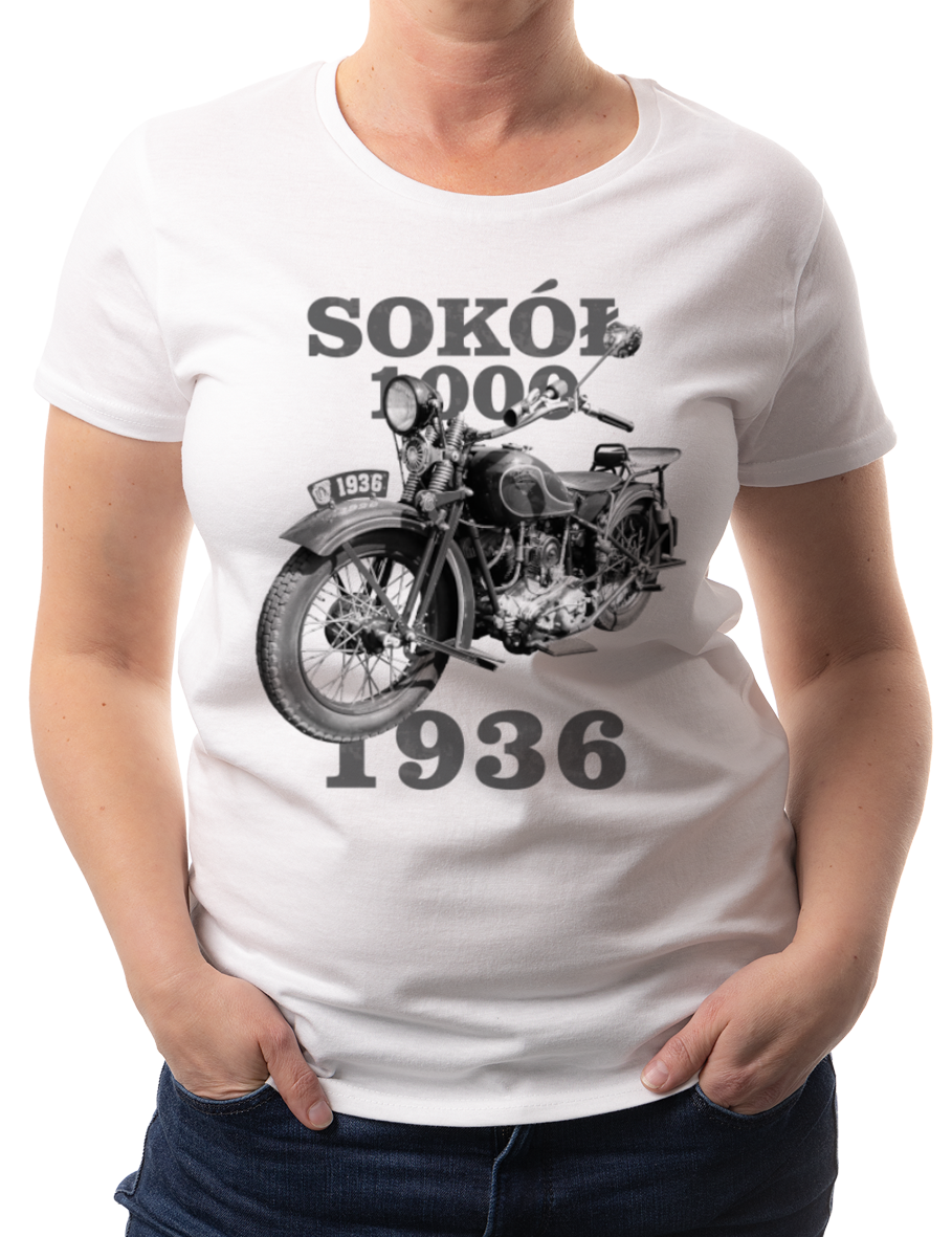 Sokół — koszulka (Kolor koszulki: biały; Rozmiar: XXL (damska); Rodzaj nadruku: Sokół)