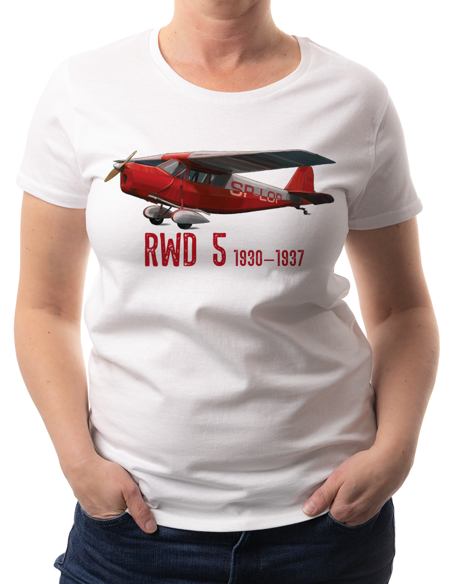 RWD-5 — koszulka (Kolor koszulki: biały; Rozmiar: XL (damska); Rodzaj nadruku: RWD-5)