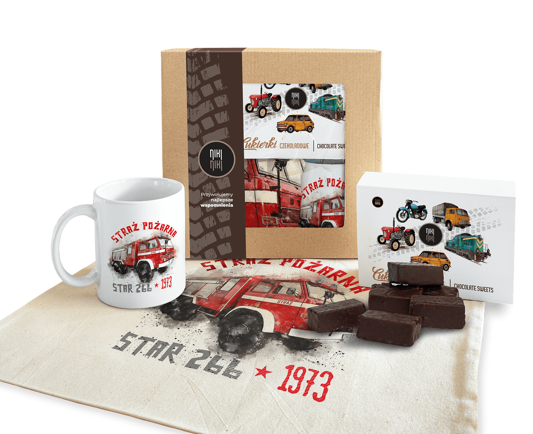 Straż Pożarna — paczka (Zawartość paczki: bluza - torba - kubek - słodycze; Rozmiar koszulki / bluzy: 3 - 4 lata; Kolor koszulki / bluzy: czarny; Rodz