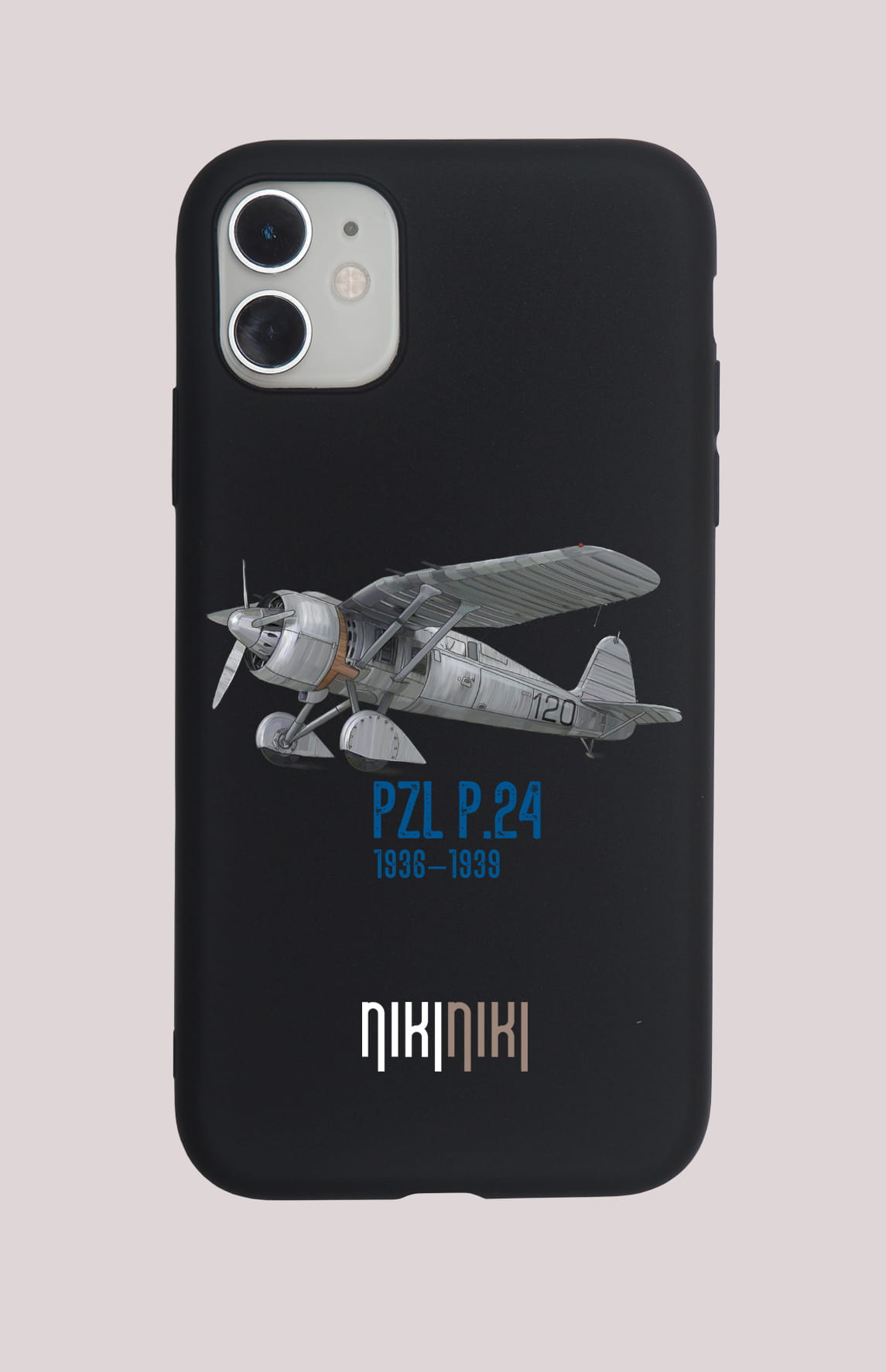 PZL P.24 — etui (Producent telefonu: IPHONE; Model telefonu: 16 PLUS; Kolor etui: czarny; Rodzaj nadruku: PZL P.24)
