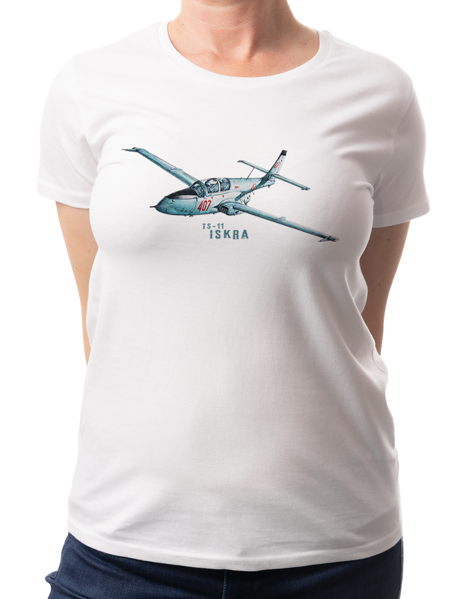 Iskra — koszulka (Kolor koszulki: biały; Rozmiar: 3XL (damska); Rodzaj nadruku: Iskra)