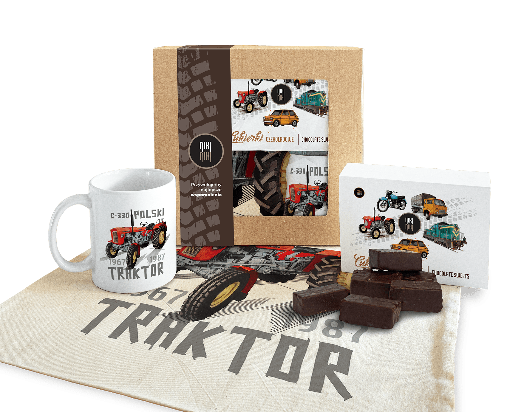 Ursus C-330 — paczka (Zawartość paczki: koszulka - torba - kubek - słodycze; Rozmiar koszulki / bluzy: 5 - 6 lat; Kolor koszulki / bluzy: jasnoszary m