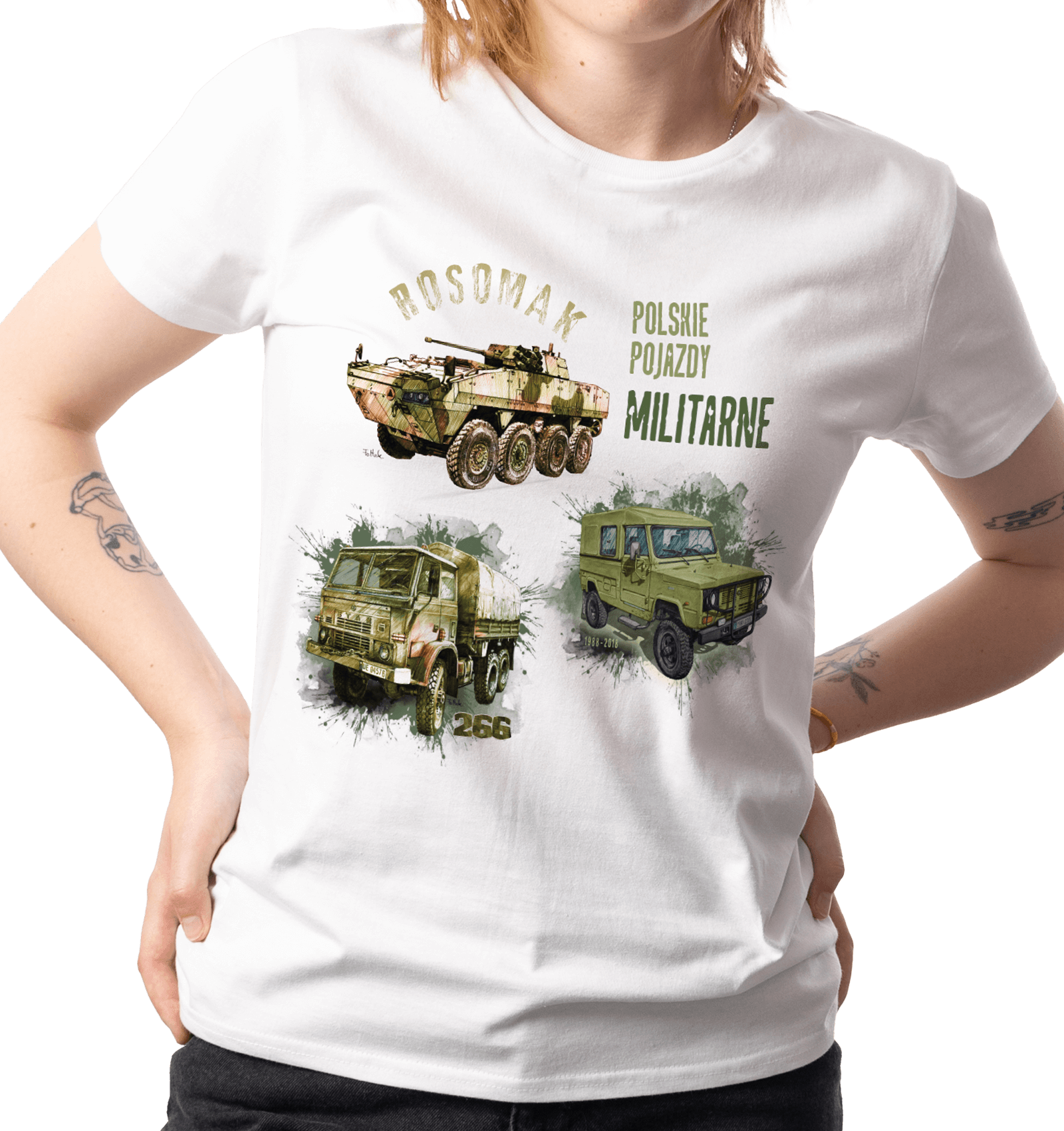 Koszulka dla fana militariów (Kolor koszulki: biały; Rozmiar: M (damska); Rodzaj nadruku: MILMIX)