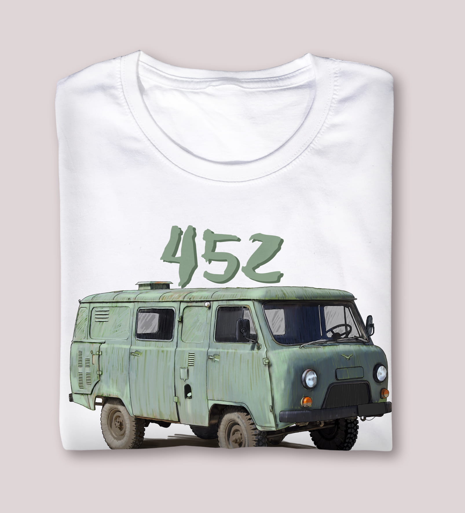 UAZ Buchanka — koszulka (Kolor koszulki: biały; Rozmiar: S (męska); Rodzaj nadruku: UAZ Buchanka)