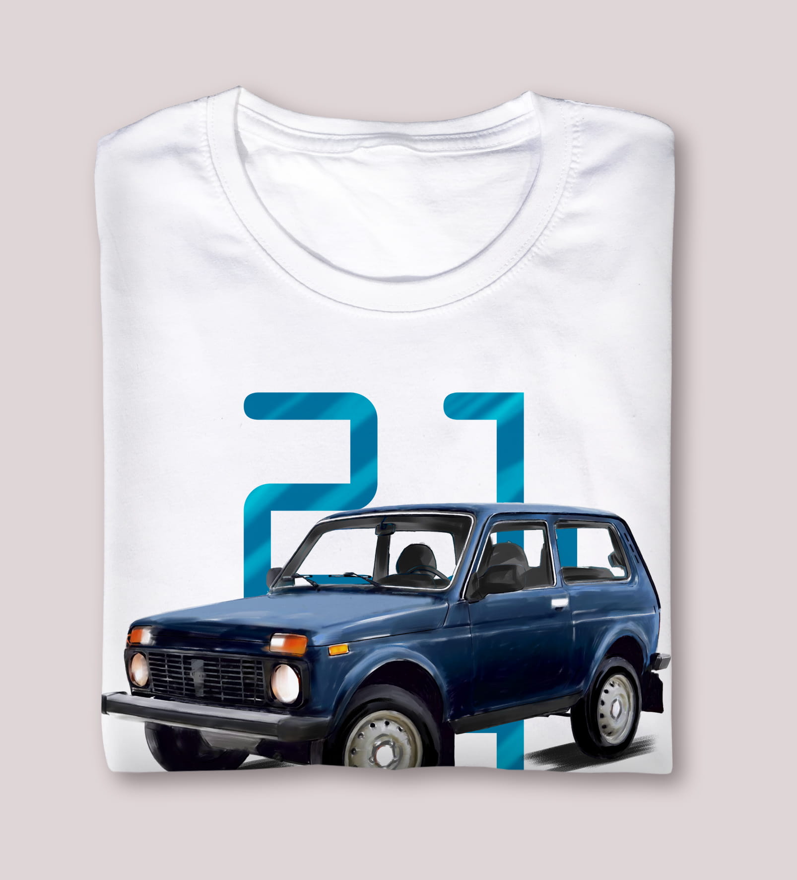 Łada Niva — koszulka (Kolor koszulki: biały; Rozmiar: 5XL (męska); Rodzaj nadruku: Łada Niva)