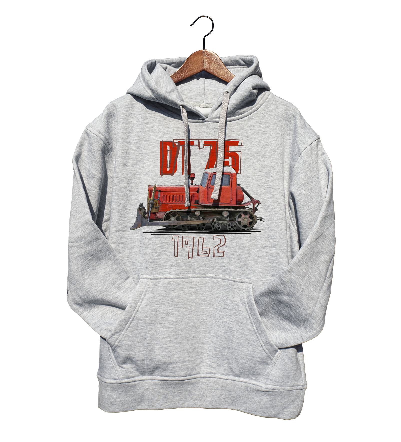 DT-75 — bluza (Rozmiar: M; Kolor bluzy: szary; Rodzaj nadruku: DT-75)