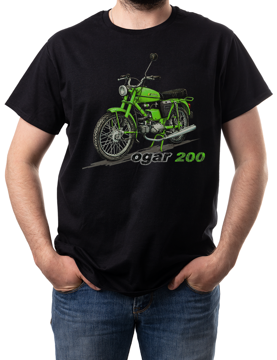 Ogar — koszulka (Kolor koszulki: czarny; Rozmiar: 3XL (męska); Rodzaj nadruku: Romet Ogar 200)