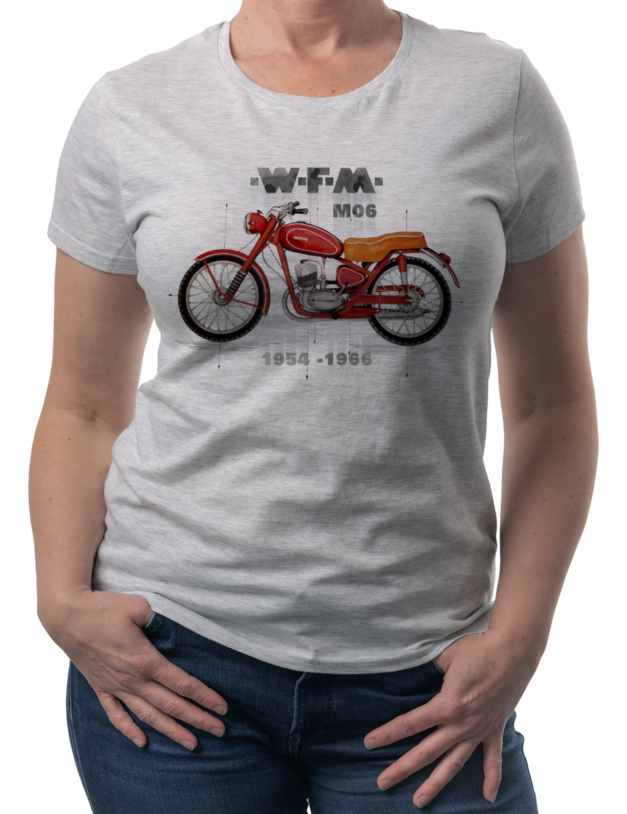 WFM — koszulka (Kolor koszulki: jasnoszary melanż; Rozmiar: L (damska); Rodzaj nadruku: WFM)