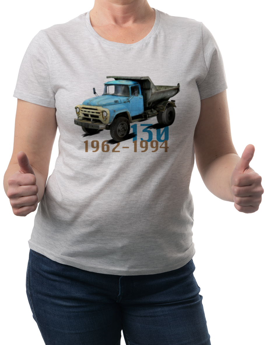 ZiŁ — koszulka (Kolor koszulki: jasnoszary melanż; Rozmiar: 3XL (damska); Rodzaj nadruku: ZiŁ)