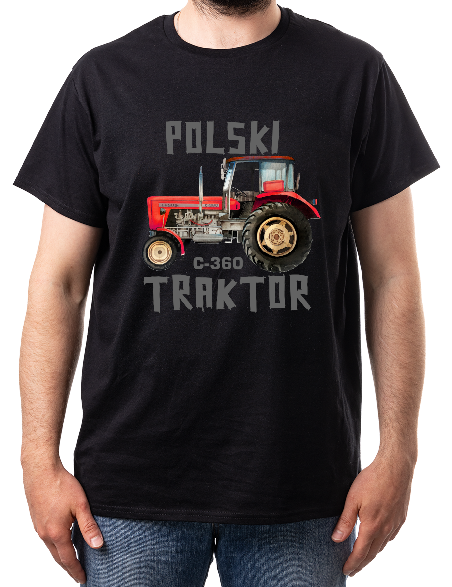 Ursus C-360 — koszulka (Kolor koszulki: czarny; Rozmiar: XS (męska); Rodzaj nadruku: Ursus C-360)
