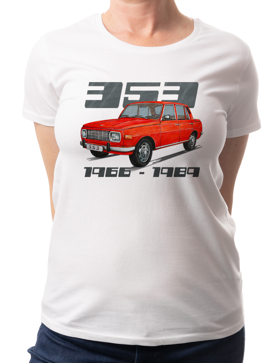 Wartburg — koszulka (Kolor koszulki: biały; Rozmiar: 3XL (damska); Rodzaj nadruku: Wartburg)