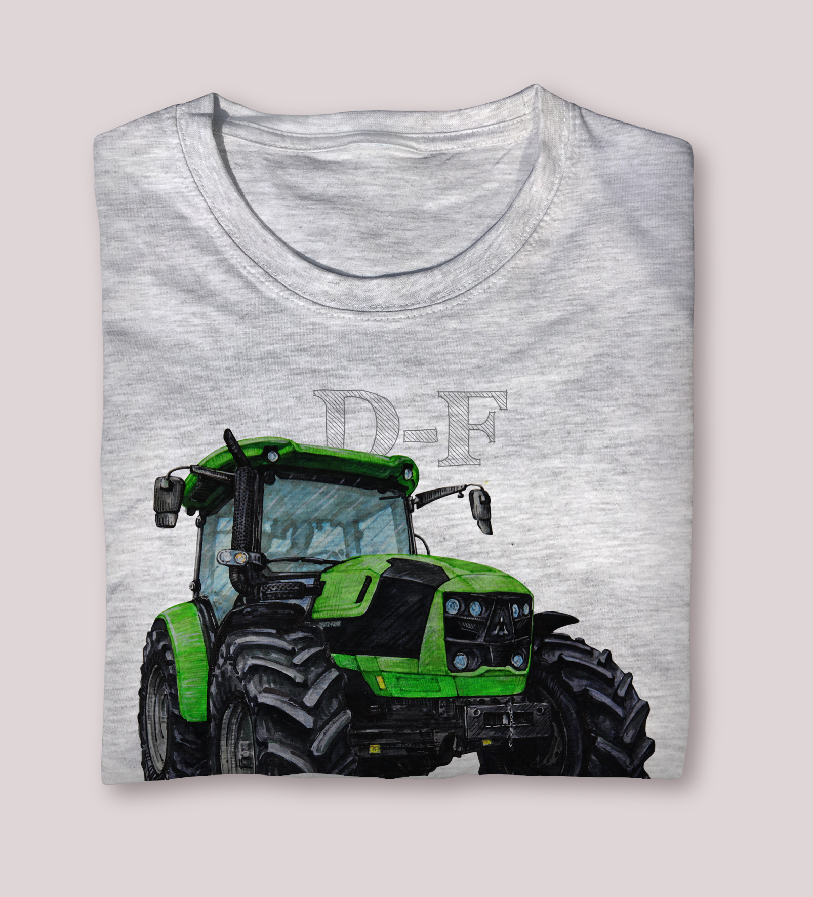 Deutz-Fahr — koszulka (Kolor koszulki: jasnoszary melanż; Rozmiar: 5 - 6 lat; Rodzaj nadruku: Deutz-Fahr)