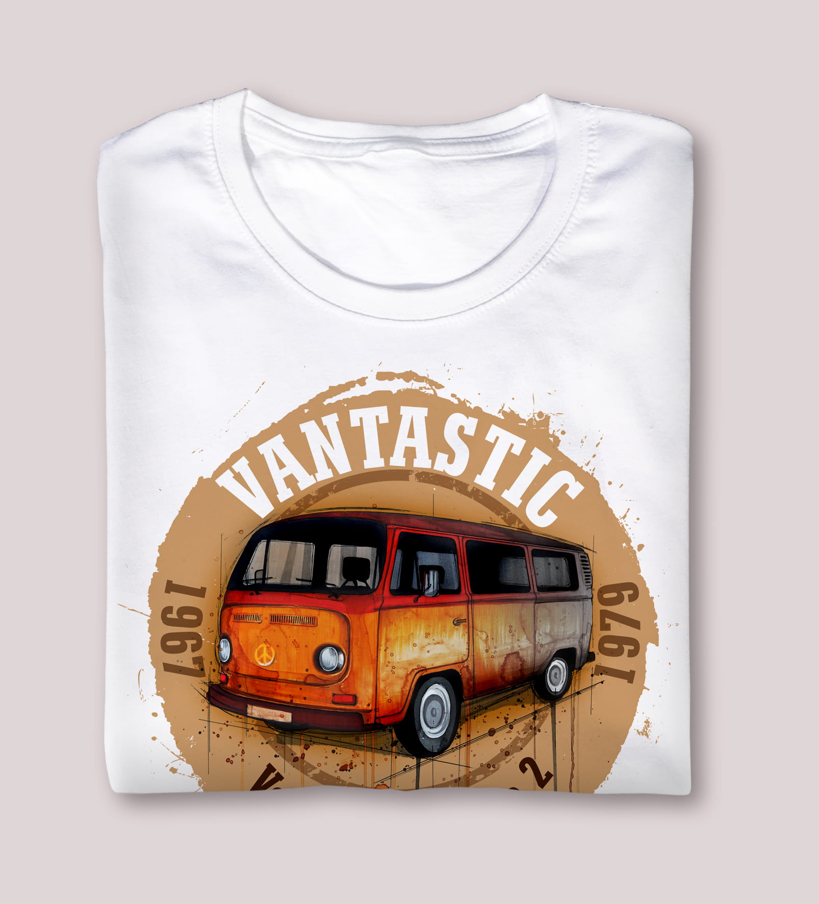 VW T2 — koszulka (Kolor koszulki: biały; Rozmiar: 3XL (damska); Rodzaj nadruku: VW T2)