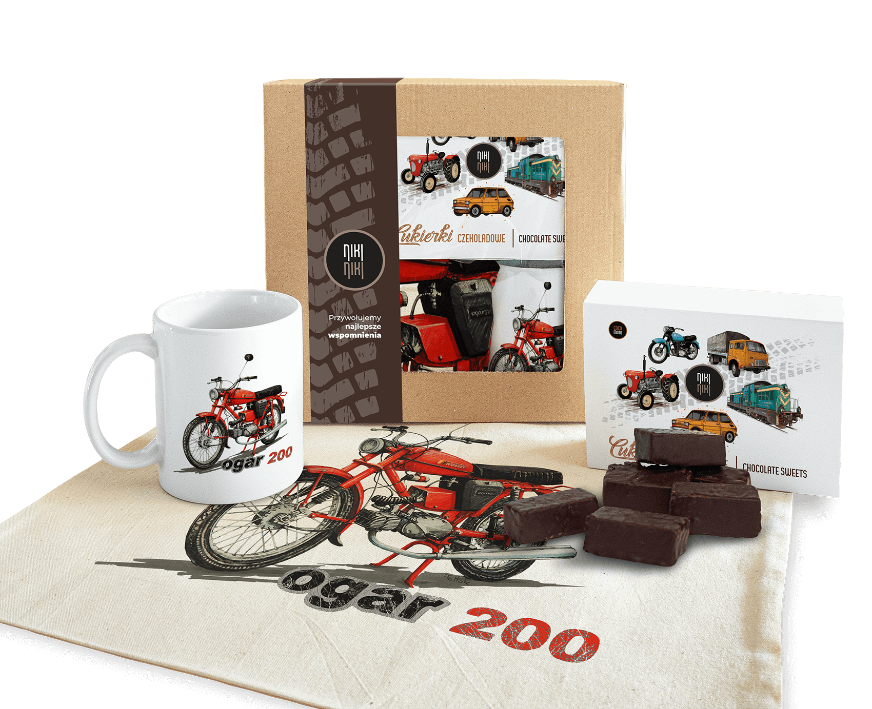 Ogar — paczka (Zawartość paczki: bluza, torba, kubek, słodycze; Rozmiar koszulki / bluzy: 5 - 6 lat; Kolor koszulki / bluzy: czarny; Rodzaj nadruku: R