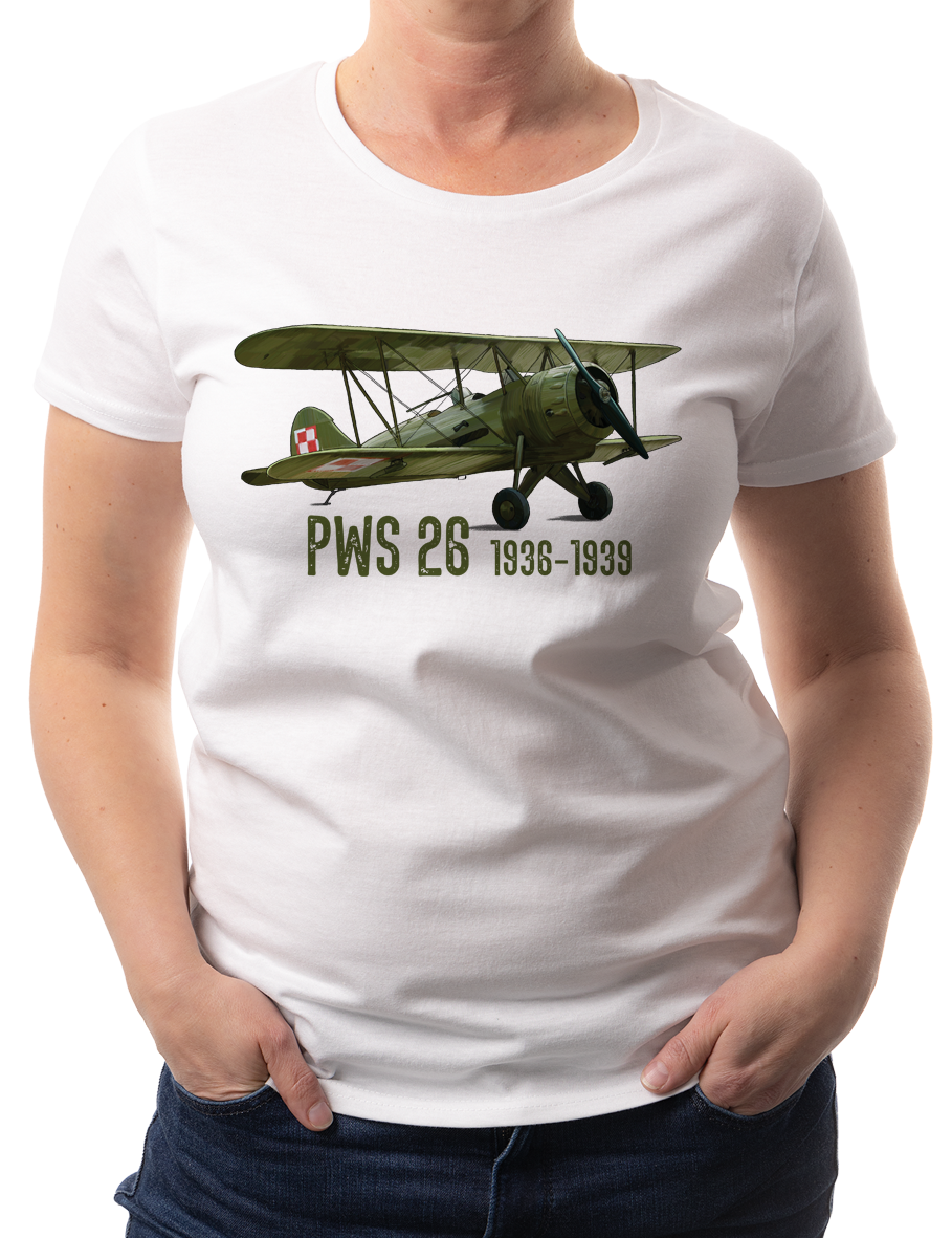 PWS-26 — koszulka (Kolor koszulki: biały; Rozmiar: L (damska); Rodzaj nadruku: PWS-26)