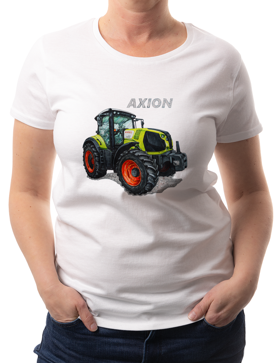 Claas — koszulka (Kolor koszulki: biały; Rozmiar: XXL (damska); Rodzaj nadruku: Claas)