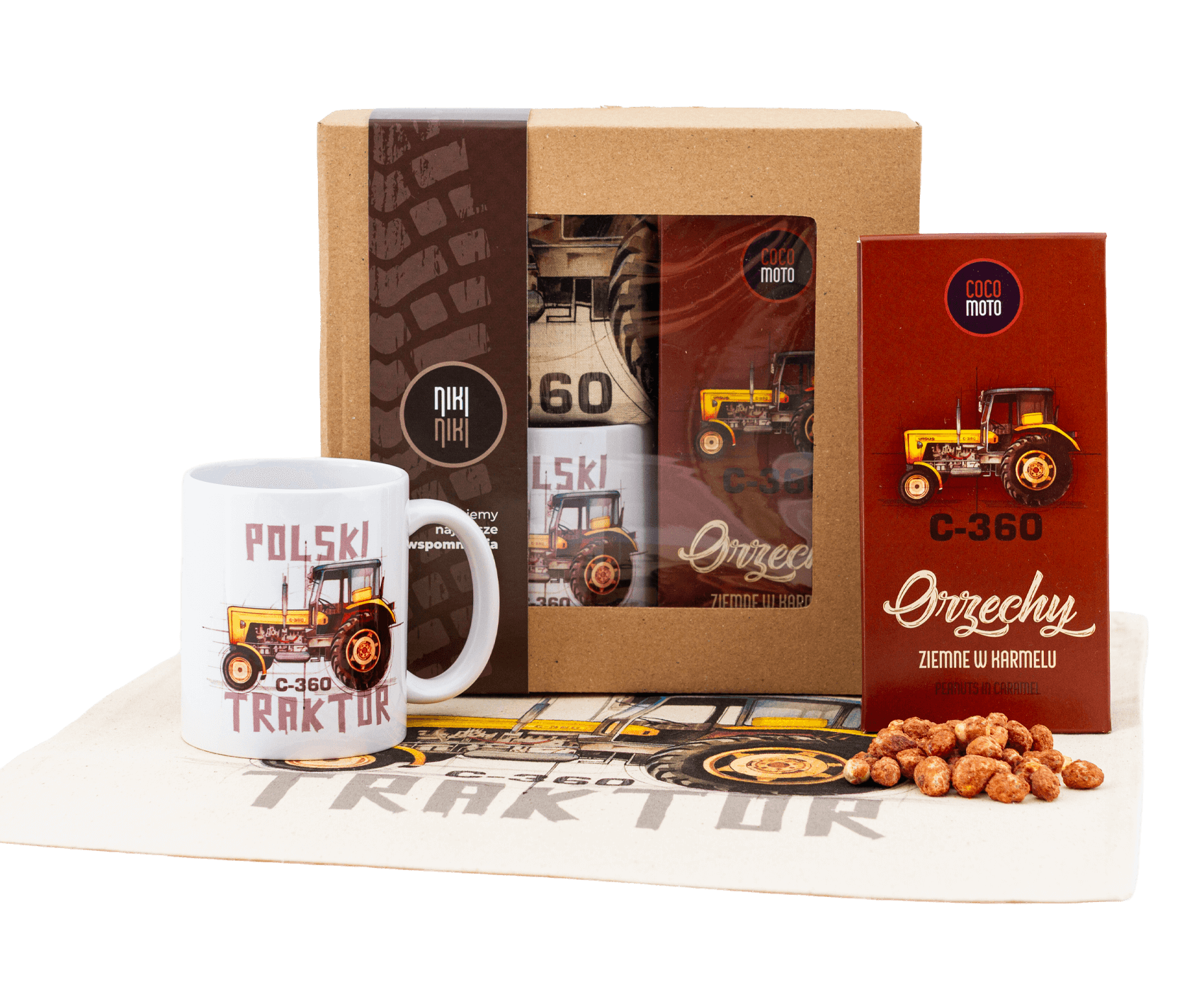 Ursus C-360 — paczka (Zawartość paczki: koszulka - torba - kubek - słodycze; Rozmiar koszulki / bluzy: M (damska); Kolor koszulki / bluzy: jasnoszary