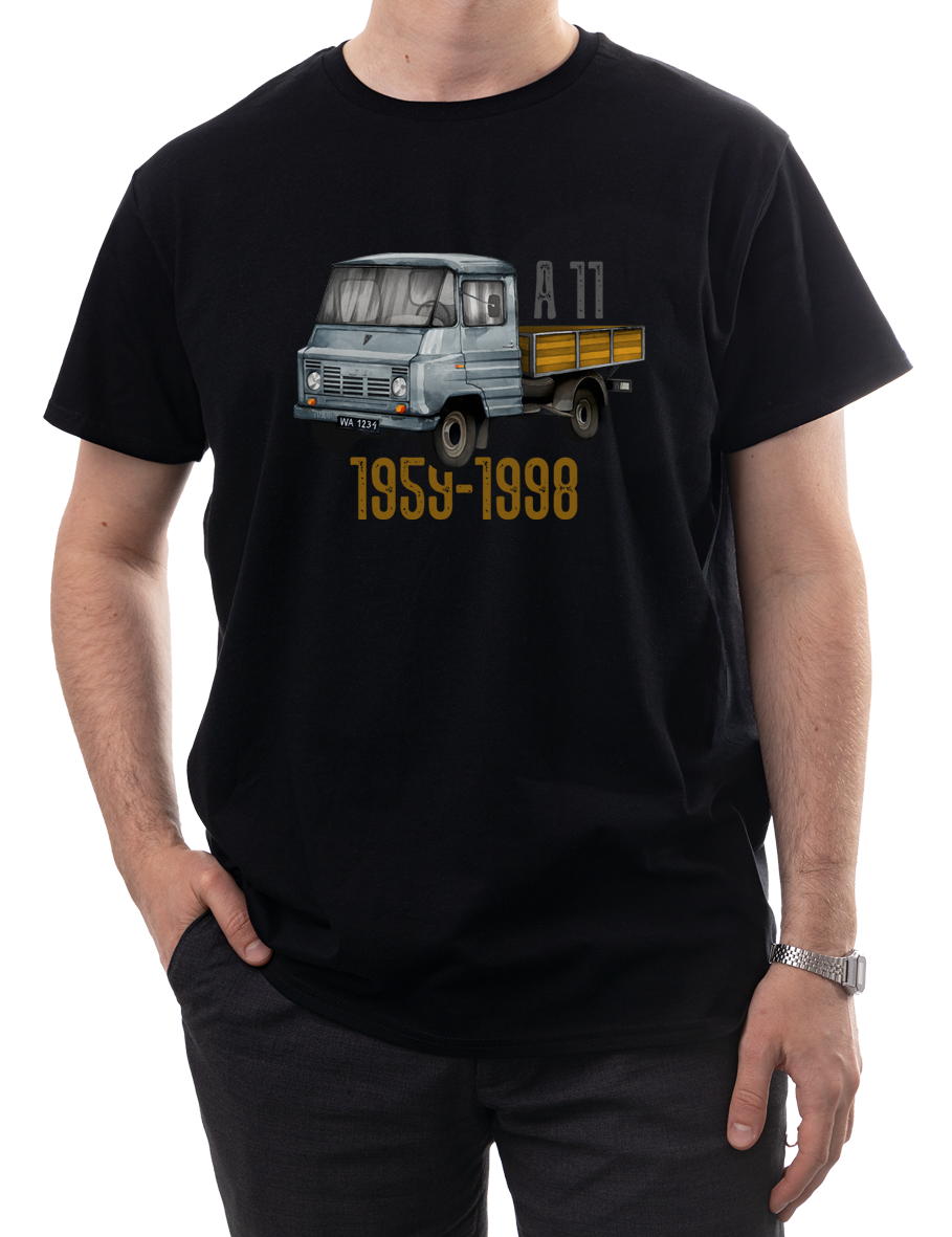 Żuk A11 — koszulka (Kolor koszulki: czarny; Rozmiar: 9 - 11 lat; Rodzaj nadruku: Żuk A11B)