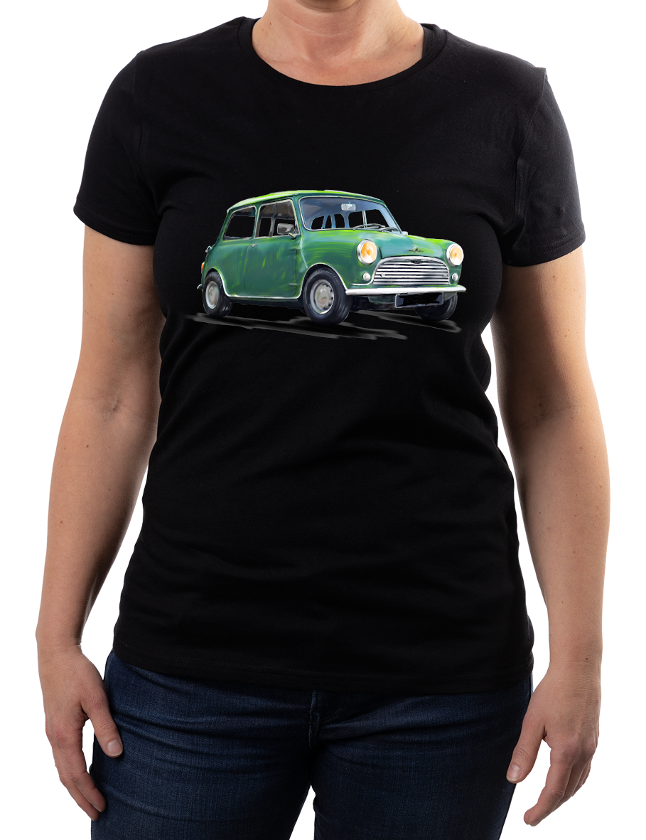 Mini — koszulka (Kolor koszulki: czarny; Rozmiar: M (damska); Rodzaj nadruku: Mini)