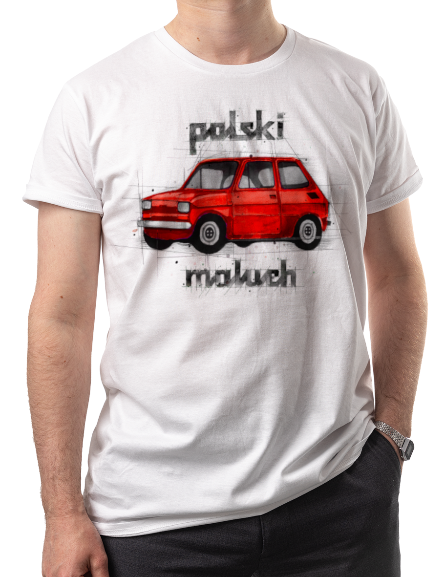 Maluch — koszulka (Kolor koszulki: biały; Rozmiar: 4XL (męska); Rodzaj nadruku: Maluch)