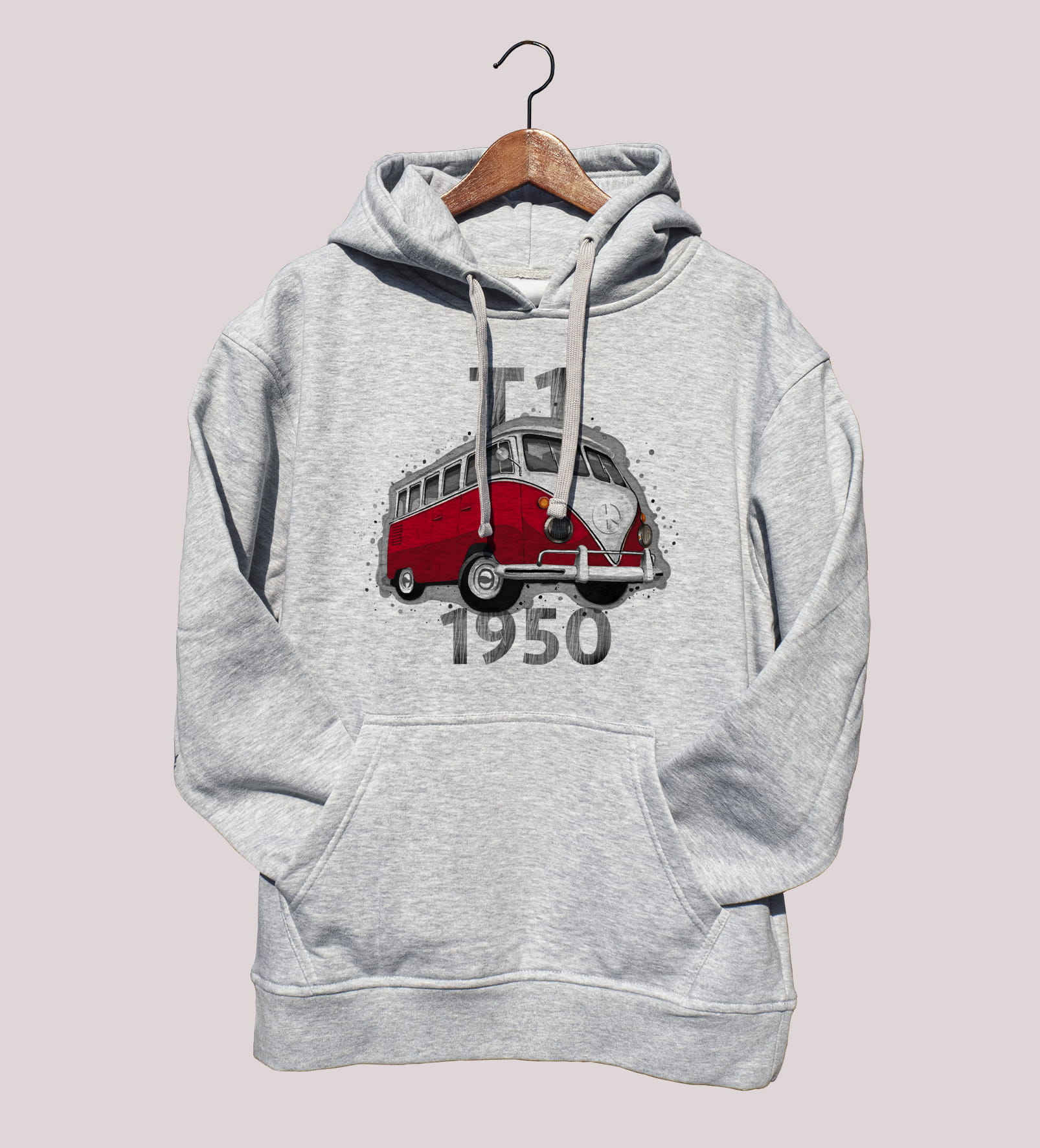 VW T1 — bluza (Rozmiar: XS; Kolor bluzy: szary; Rodzaj nadruku: VW T1)