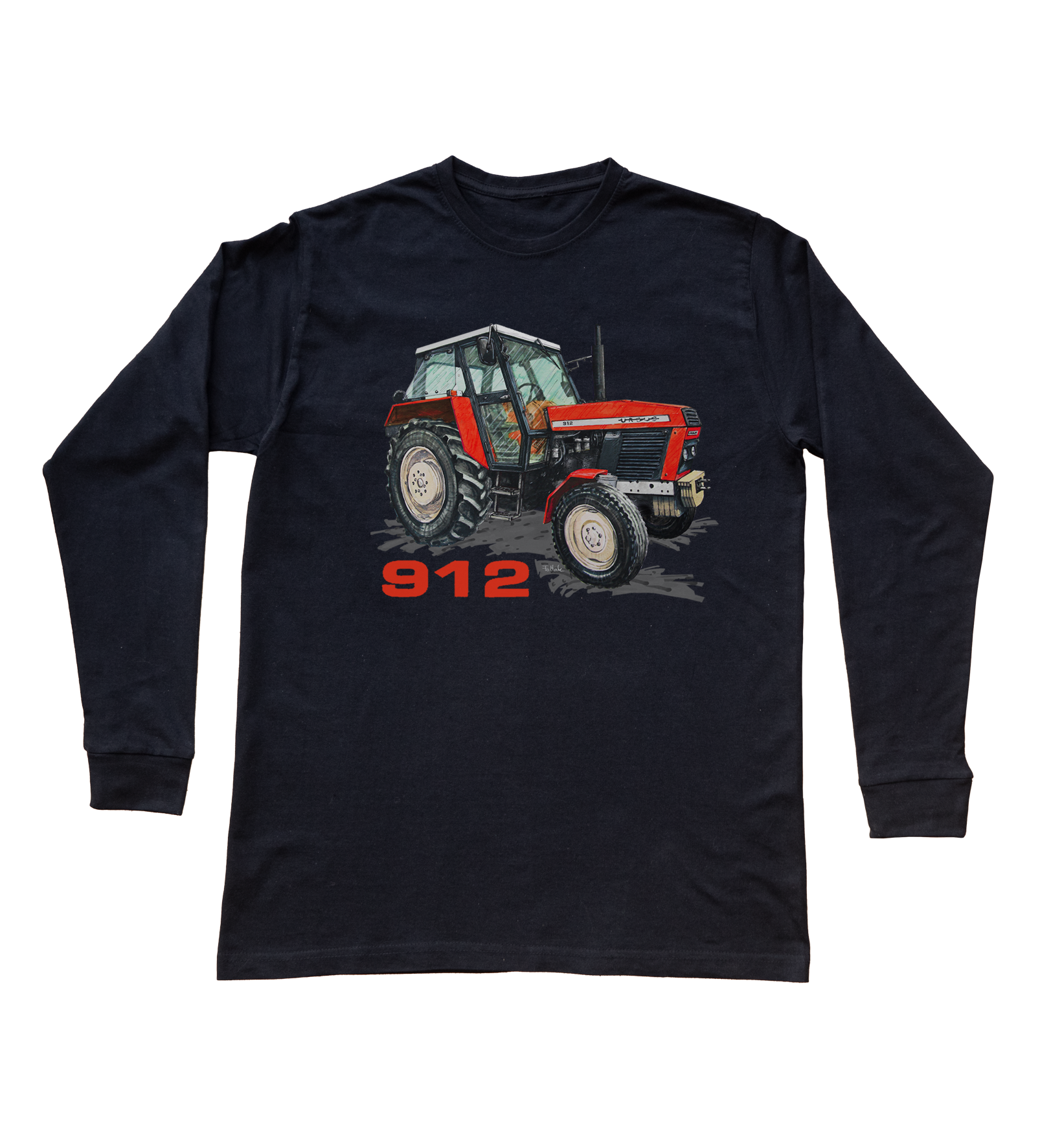 Ursus 912 — bluzka z długim rękawem (Rozmiar: XS (dorosła); Kolor koszulki: czarny; Rodzaj nadruku: Ursus 912)