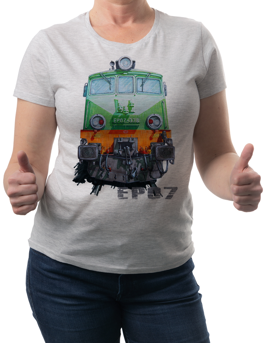 EP07 — koszulka (Kolor koszulki: jasnoszary melanż; Rozmiar: M (damska); Rodzaj nadruku: EP07)