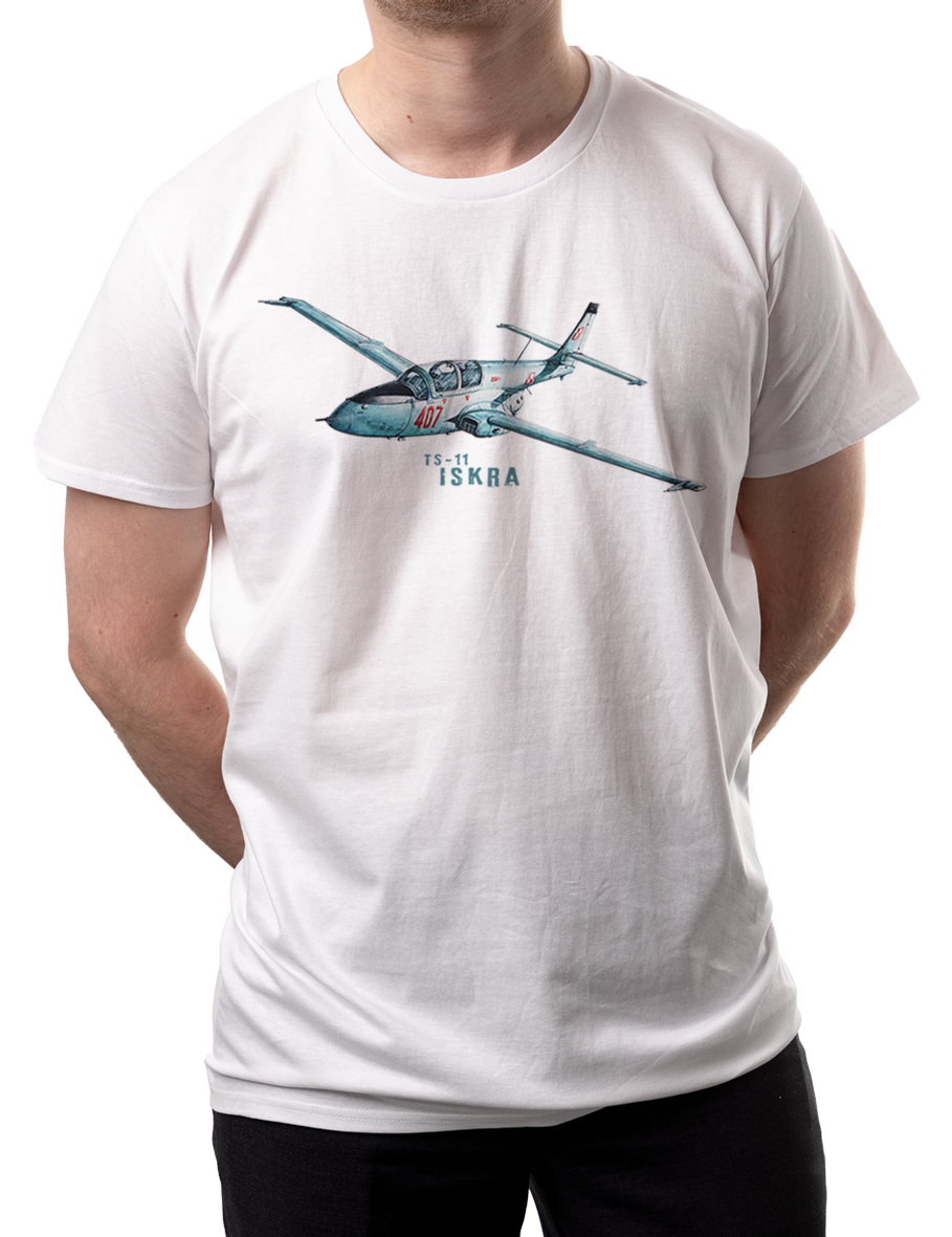 Iskra — koszulka (Kolor koszulki: biały; Rozmiar: XL (męska); Rodzaj nadruku: Iskra)