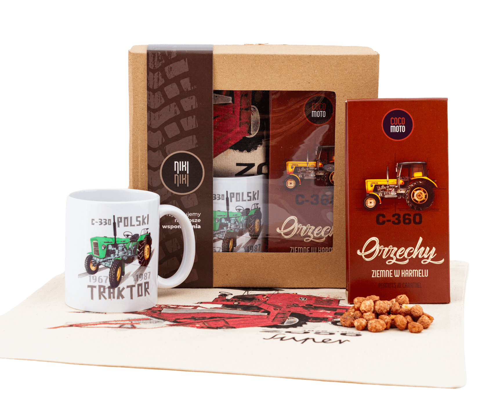 Zestaw prezentowy dla fana traktorów (Zawartość paczki: koszulka, torba, kubek, słodycze; Rozmiar koszulki / bluzy: 2 lata; Kolor koszulki / bluzy: bi