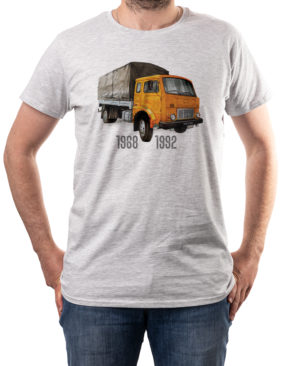 Jelcz — koszulka (Kolor koszulki: jasnoszary melanż; Rozmiar: 3XL (męska); Rodzaj nadruku: Jelcz)