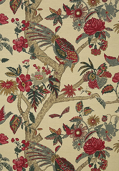 Tapeta Thibaut COROMANDEL Beż, Czerwień