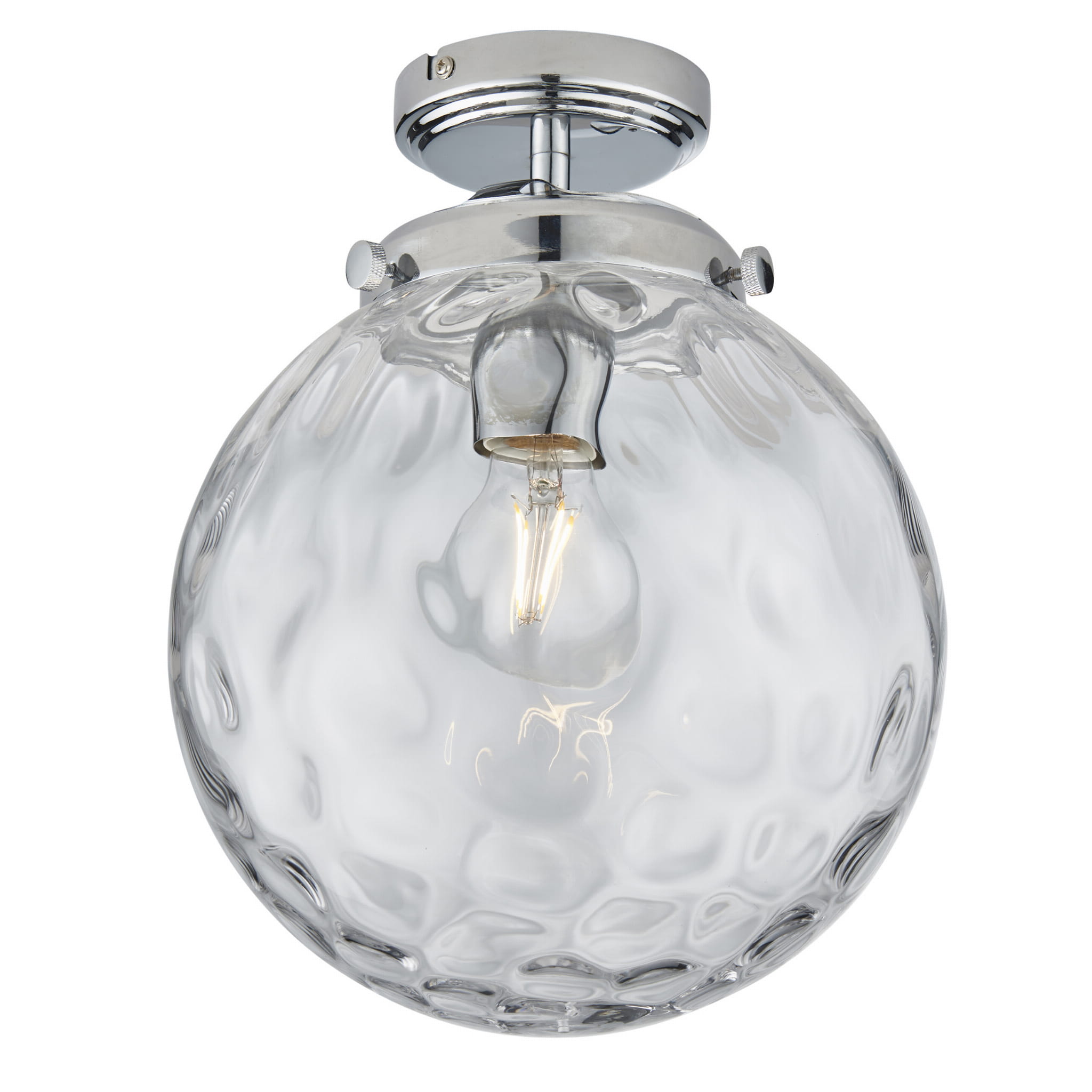 Lampa Sufitowa Elston Chrom, Szkło Wys. 30cm