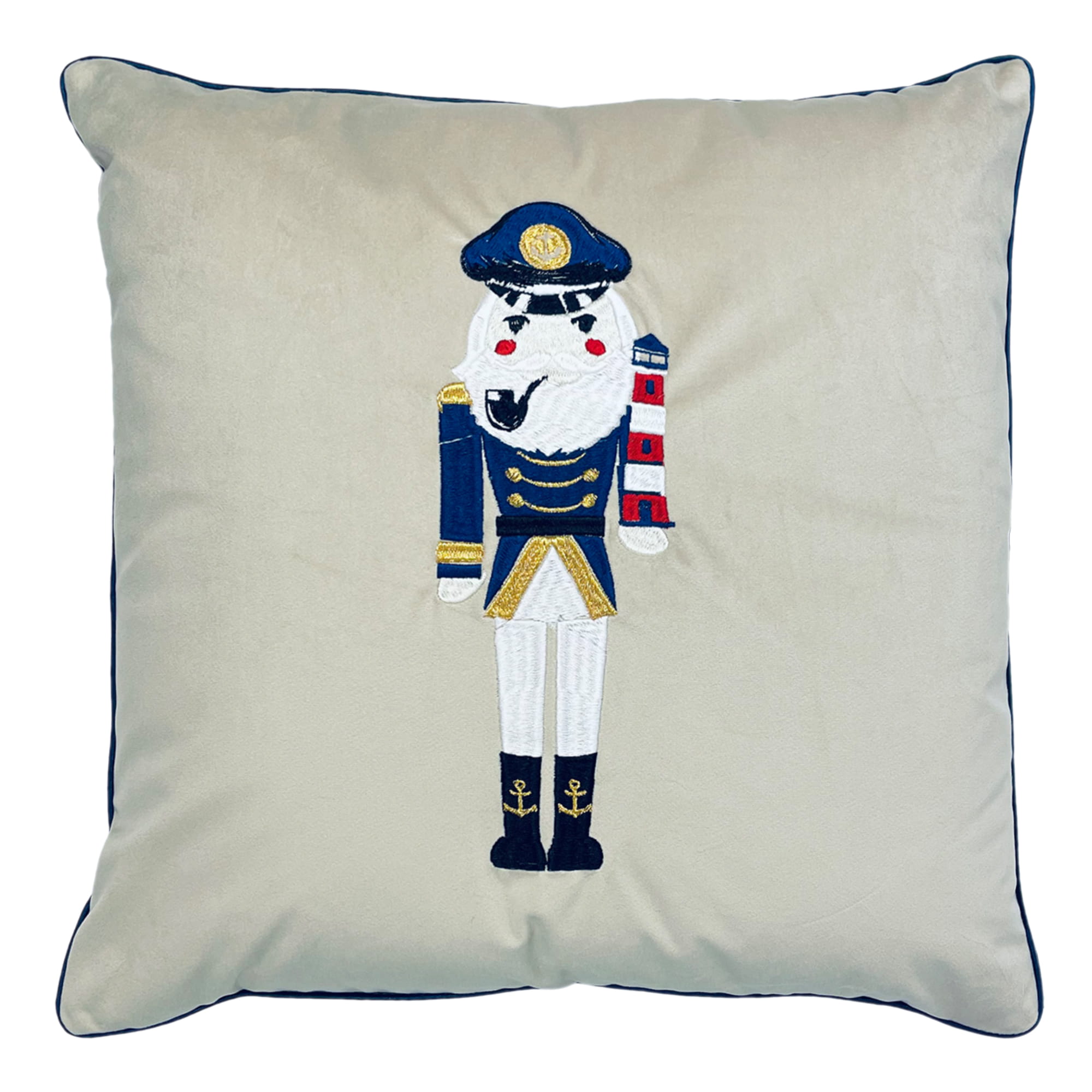 Poduszka Haftowana Kapitan - Różne Kolory Tkanin