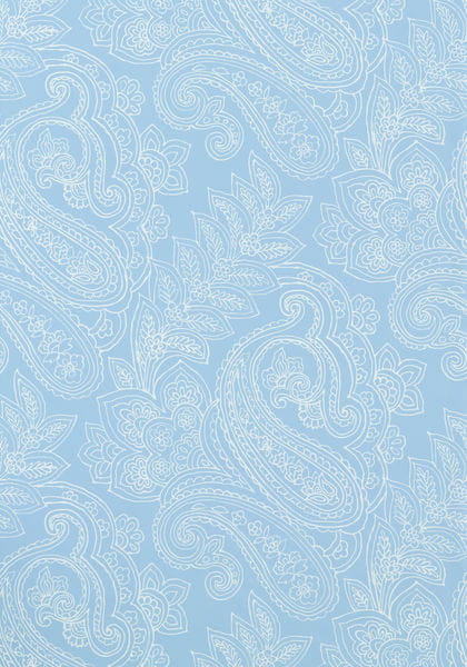 Tapeta Thibaut NORWICH PAISLEY Błękit, Biel