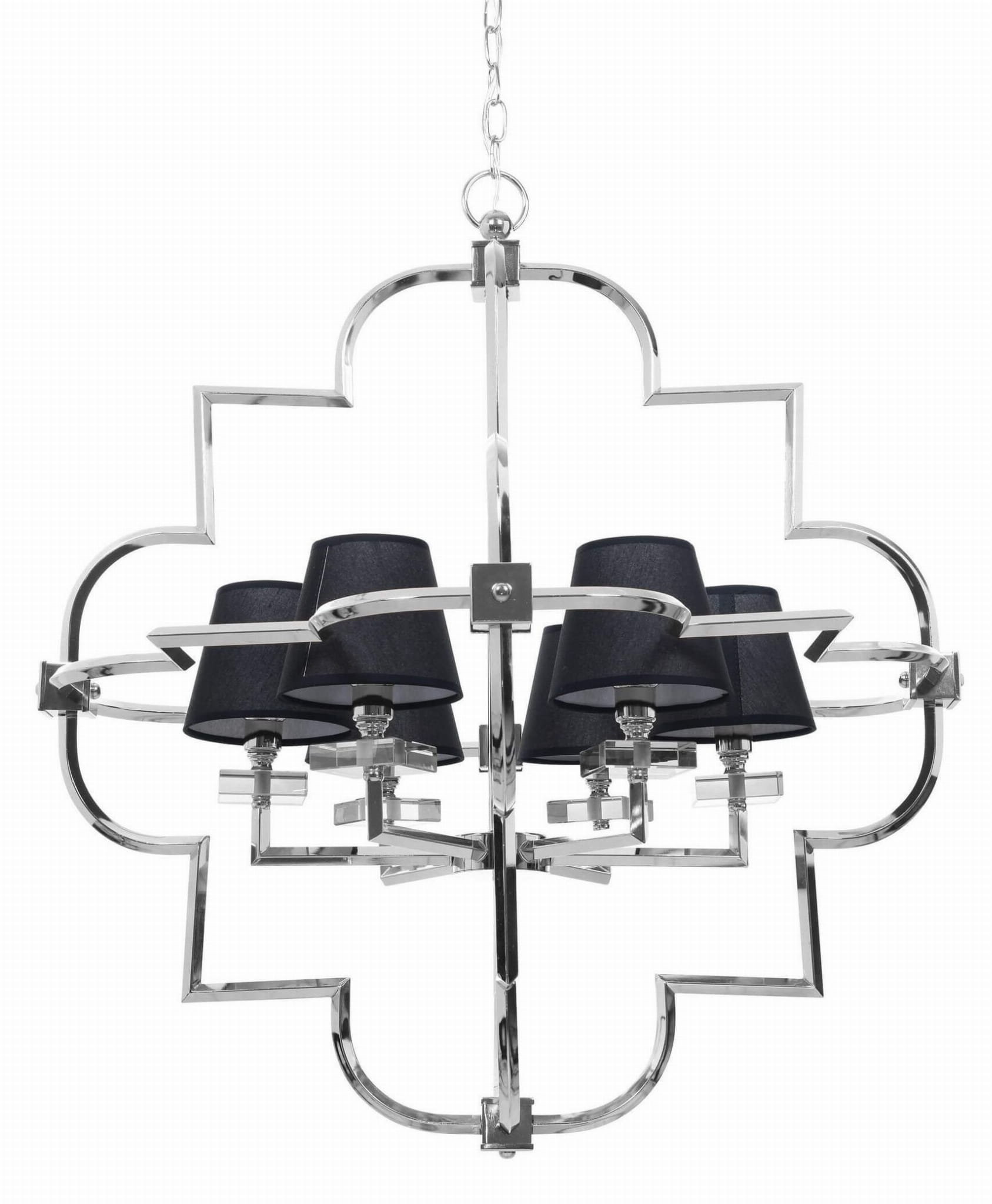 Lampa Sufitowa, Wisząca Berkley VI Chrom, Czerń 75x75x75cm