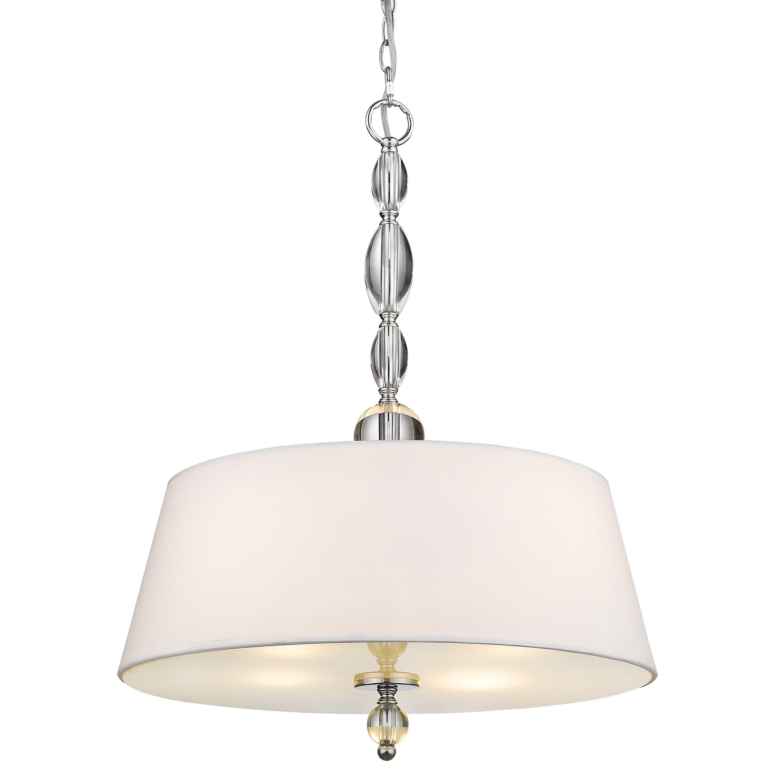 Lampa Sufitowa, Wisząca Cancun Chrom, Biel 50x50x58cm