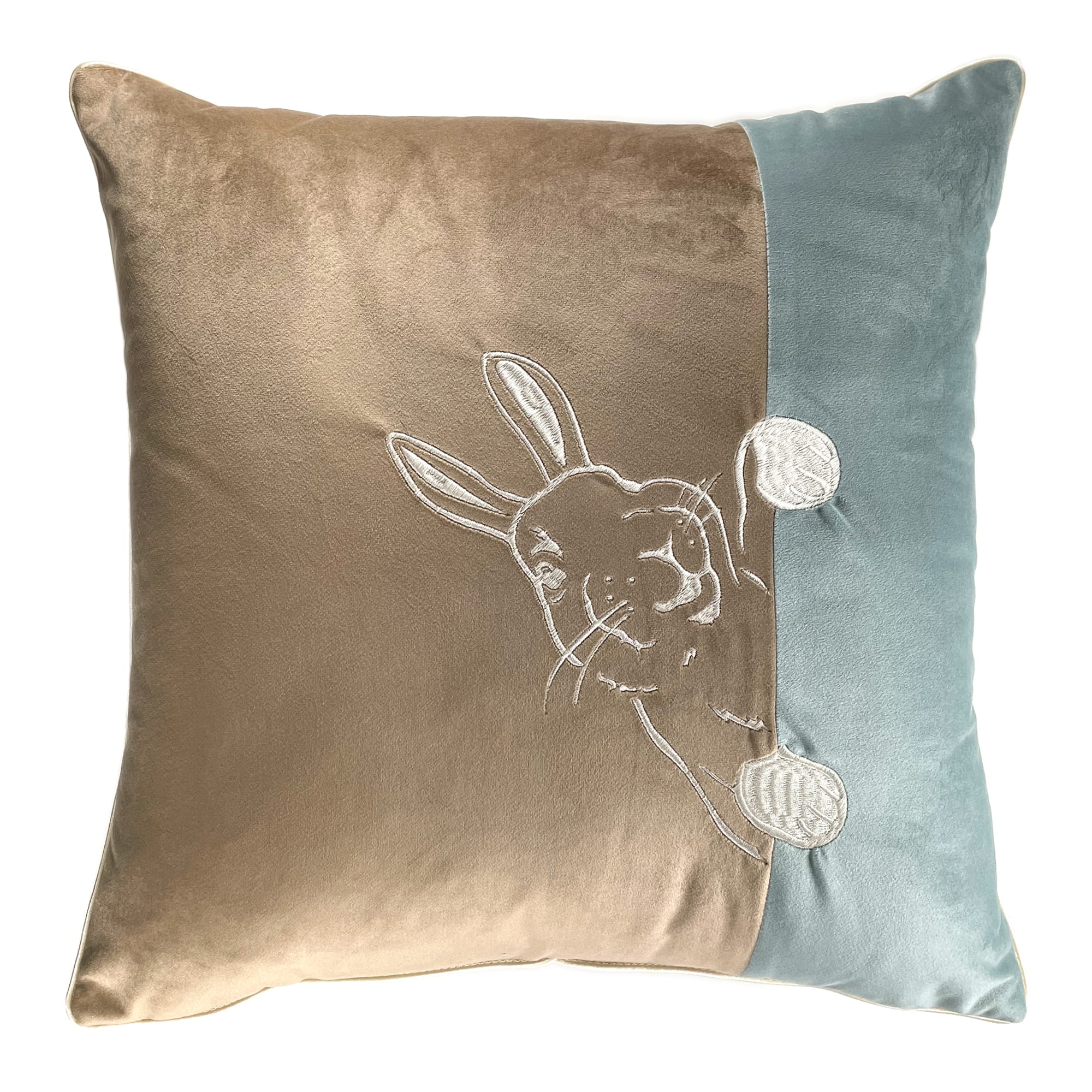 Haftowana Poduszka Velvet Zając Obserwator - dowolny kolor