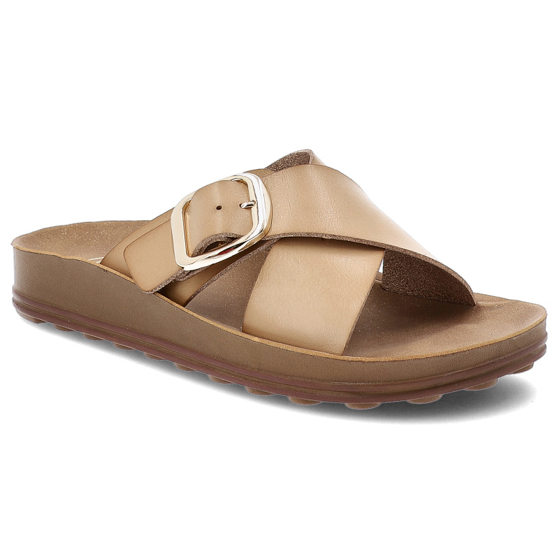 Beżowe Klapki Filippo Modne Obuwie Damskie