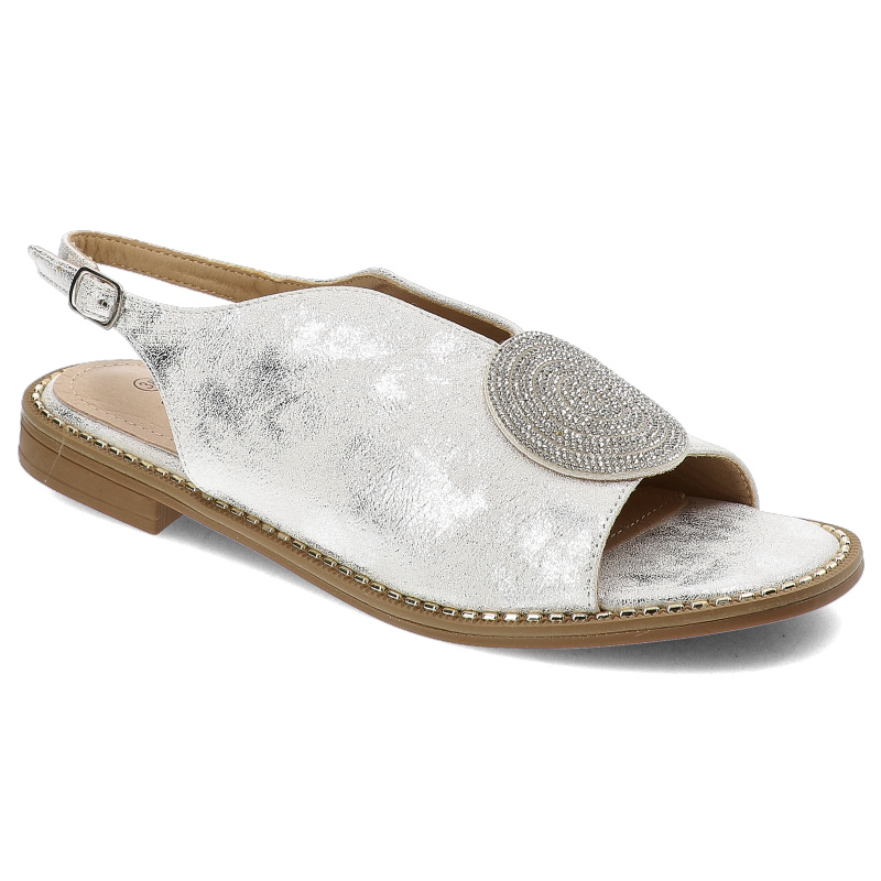 Białe Sandały S.Barski Eleganckie Obuwie Damskie Na Płaskim Obcasie