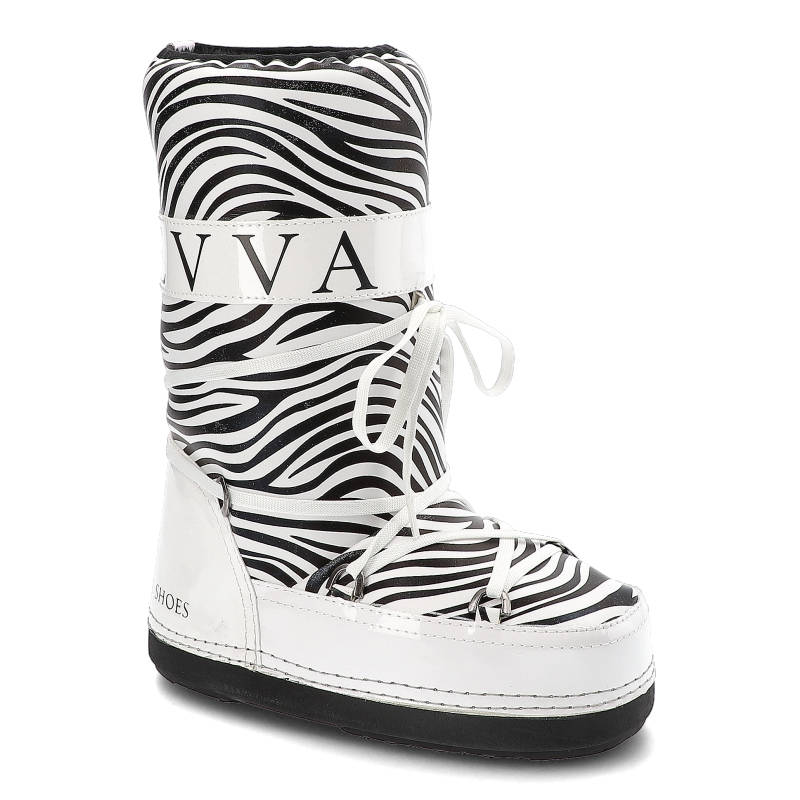 Białe Śniegowce Donna Fabiani Damskie Zimowe Buty