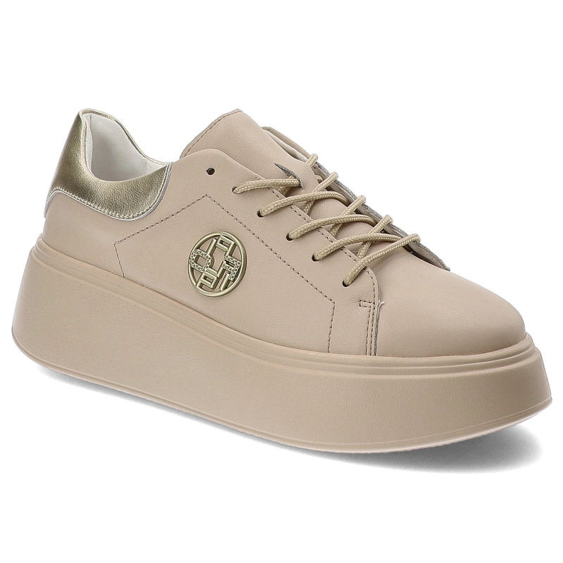 Beżowe Sneakersy Filippo Modne Sportowe Obuwie Damskie